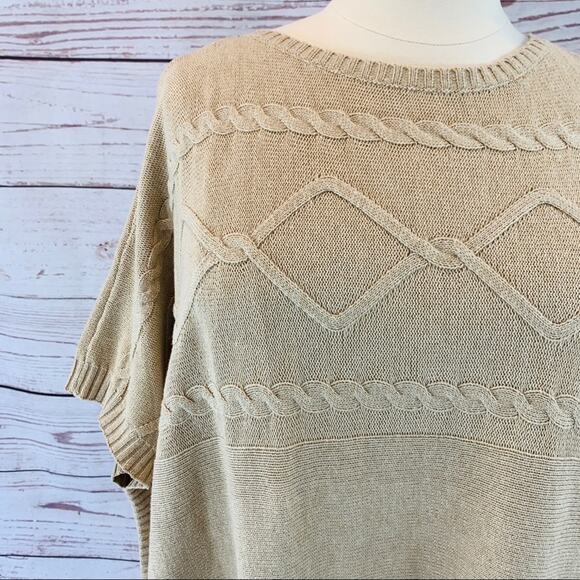 Chaps poncho taupe sweater new soft - Picture 2 of 11